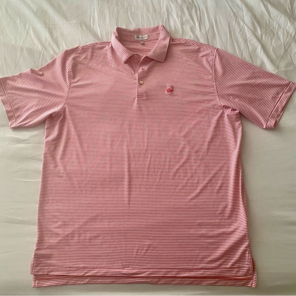Peter Millar Summer Comfort Striped Polo Shirt Golf Pink Size XXL